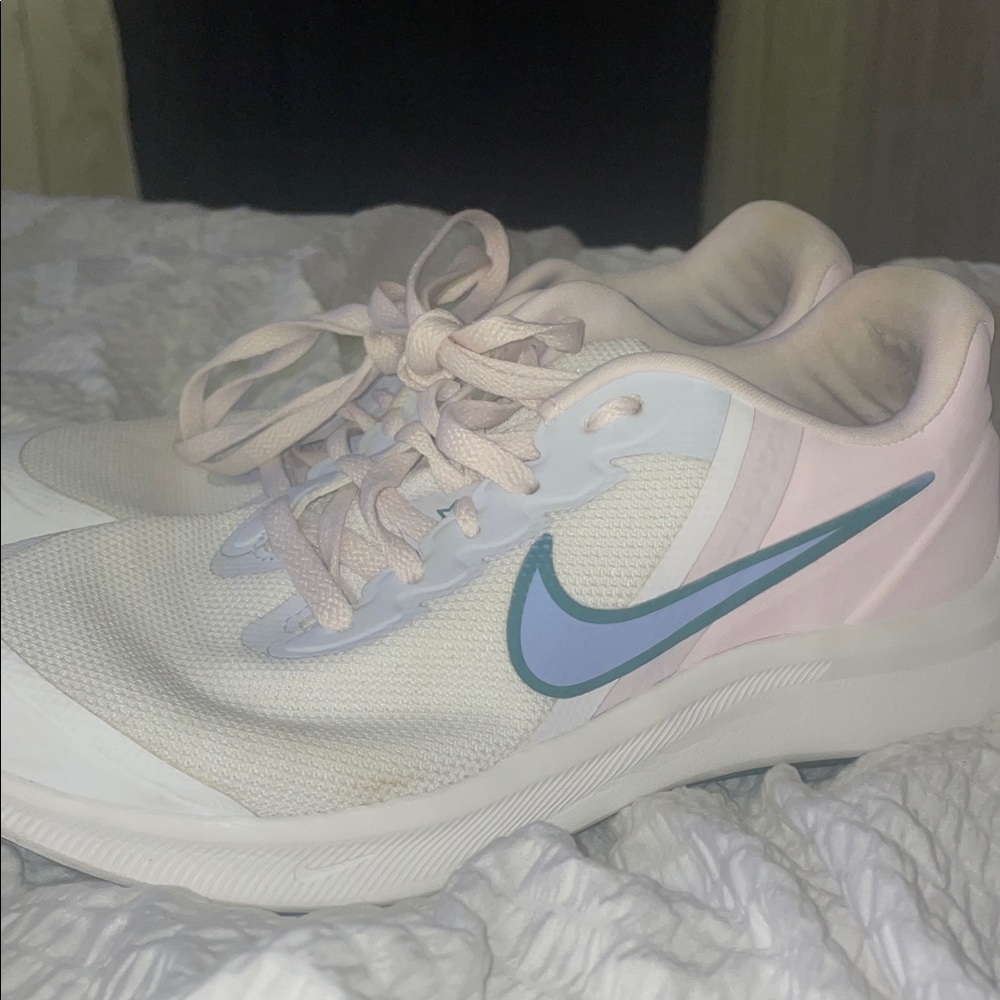 Nike Kid’s Cream and Pink Athletic Shoes